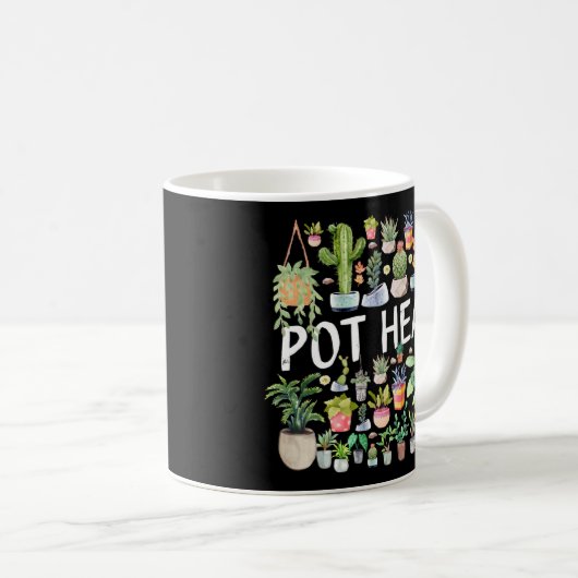 Potlood Plant Pot Head Koffiemok (Voorkant rechts)