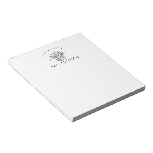 Potlood Plant  Teacher Gift Notitieblok (Schuin)