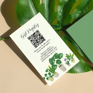Potlood Planten Baby shower Cadeauregister QR-code Informatiekaartje