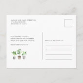 Potlood Planten Boho New Address Botanical Moving Aankondigingskaart (Achterkant)