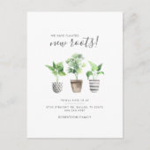 Potlood Planten Boho New Address Botanical Moving Aankondigingskaart (Voorkant)