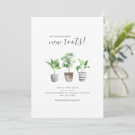 Potlood Planten Boho Script Botanical Moving Aankondiging (Staand voorkant)
