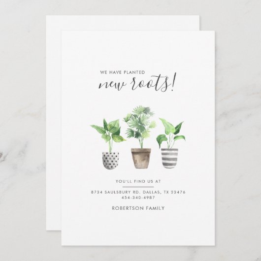 Potlood Planten Boho Script Botanical Moving Aankondiging (Voorkant / Achterkant)