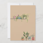 Potlood Planten Boho Wedding Invitation Kaart (Achterkant)