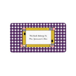 Potlood & Polka Dots School Boek Label Bookplate