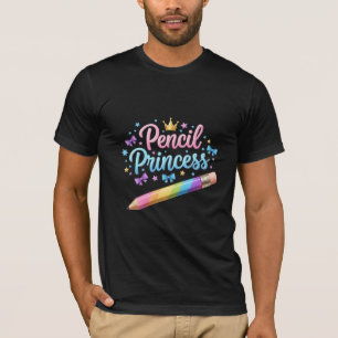 Potlood Prinses Whimsical Regenboog Kunstenaar Kun T-shirt