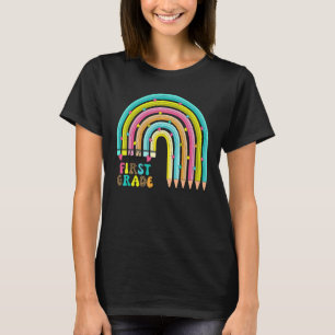 Potlood Regenboog Luipaard Hallo Eerste Leerjaar S T-shirt