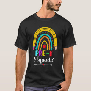 Potlood Regenboog Pre K Team Terug naar School Ler T-shirt