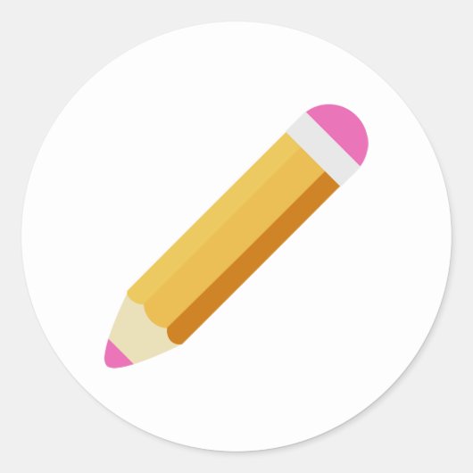 Potlood Ronde Sticker (Voorkant)