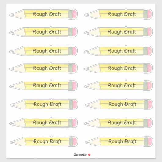 Potlood ruw ontwerp sticker (Vel)