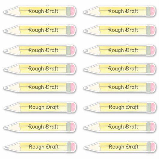 Potlood ruw ontwerp sticker (Voorkant)