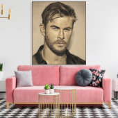 Potlood schets tekening canvas afdruk (Insitu (Woonkamer))