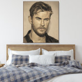 Potlood schets tekening canvas afdruk (Insitu (Slaapkamer))