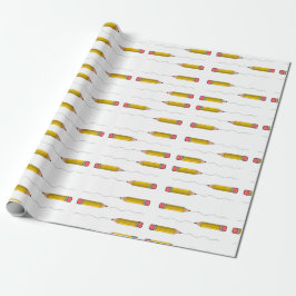 Potlood scrabble op wit cadeaupapier