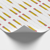 Potlood scrabble op wit cadeaupapier (Hoek)