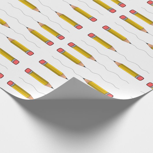 Potlood scrabble op wit cadeaupapier (Hoek)