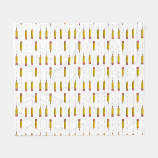 Potlood scrabble op wit fleece deken (Voorkant (Horizontaal))