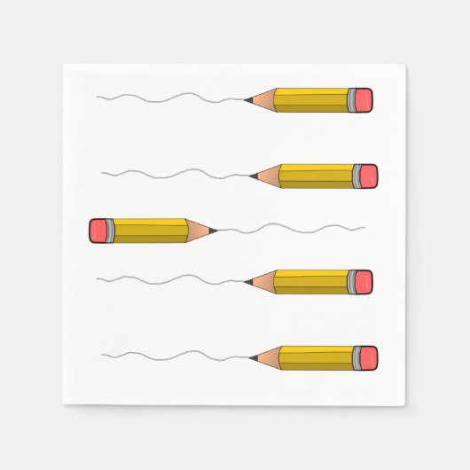 Potlood scrabble op wit servet (Voorkant)