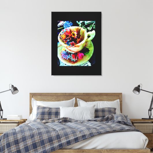 Potlood Shave Flowers Canvas Afdruk (Insitu (Slaapkamer))