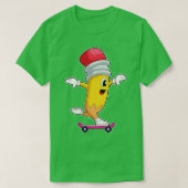 Potlood Skateboard T-shirt (Design voorkant)