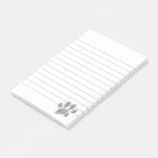 Potlood Sketched Dog Paw Digital Art led Post-it® Notes (Schuin)
