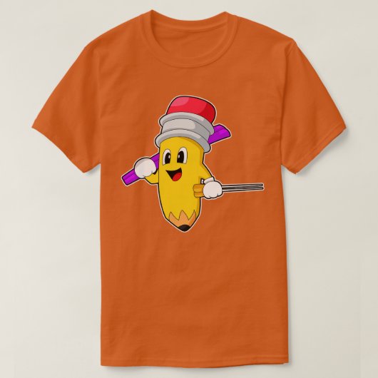 Potlood Skiër Ski Wintersport T-shirt (Design voorkant)