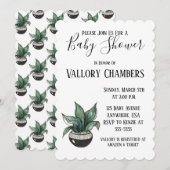 Potlood Succulent Cactus Baby shower Invitation Kaart (Voorkant / Achterkant)