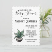 Potlood Succulent Cactus Baby shower Invitation Kaart (Staand voorkant)