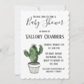 Potlood Succulent Cactus Baby shower Invitation Kaart (Voorkant)
