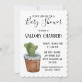 Potlood Succulent Cactus Baby shower Invitation Kaart (Voorkant)