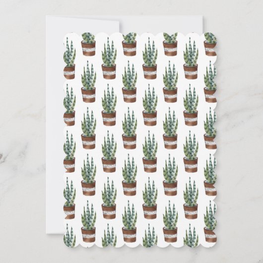 Potlood Succulent Cactus Baby shower Invitation Kaart (Achterkant)