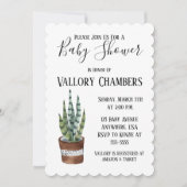 Potlood Succulent Cactus Baby shower Invitation Kaart (Voorkant)