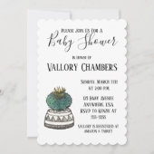 Potlood Succulent Cactus Baby shower Invitation Kaart (Voorkant)