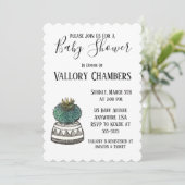 Potlood Succulent Cactus Baby shower Invitation Kaart (Staand voorkant)
