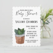 Potlood Succulent Plant Baby shower Kaart (Staand voorkant)