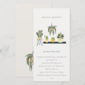 Potlood Succulent Plant Vrijgezellenfeest Uitnodig Bedankkaart (Voorkant / Achterkant)