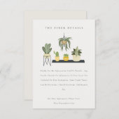 Potlood Succulent Plant Wedding Details Informatiekaartje (Voorkant / Achterkant)