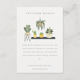 Potlood Succulent Plant Wedding Details Informatiekaartje