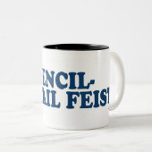 Potlood-Tail Feist Blue Tweekleurige Koffiemok (Voorkant rechts)