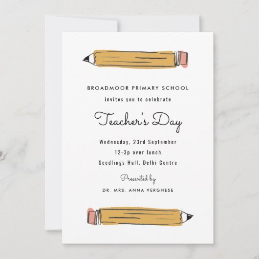 Potlood Teachers Day Kaart (Voorkant)