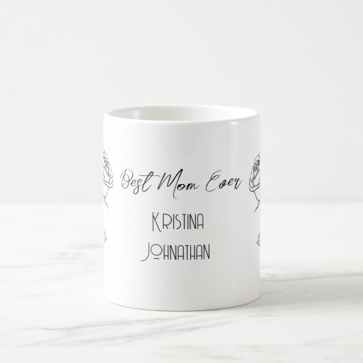 Potlood Teken rozen Moederdag Koffie Mok (Center)