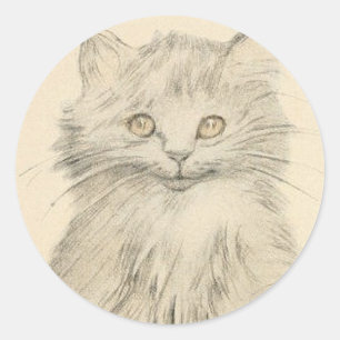  potlood tekening kat portret Sticker