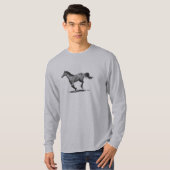 Potlood Tekening van rijppaarden T-shirt (Voorkant volledig)