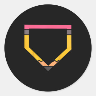 Potlood Thuisplaat Honkbal Liefhebbers Jongens Kin Ronde Sticker