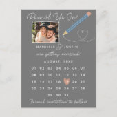 "Potlood us in" Moderne Agenda sparen de Datum Aankondigingskaart (Voorkant)