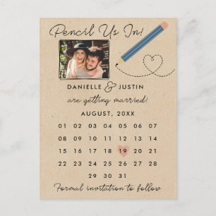 "Potlood us in" Moderne Agenda sparen de Datum Aankondigingskaart