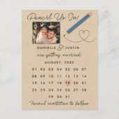 "Potlood us in" Moderne Agenda sparen de Datum Aankondigingskaart (Voorkant)