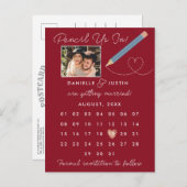 "Potlood us in" Moderne Agenda sparen de Datum Aankondigingskaart (Voorkant / Achterkant)