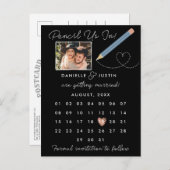 "Potlood us in" Moderne Agenda sparen de Datum Aankondigingskaart (Voorkant / Achterkant)