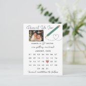 "Potlood us in" Moderne Agenda sparen de Datum Aankondigingskaart (Staand voorkant)